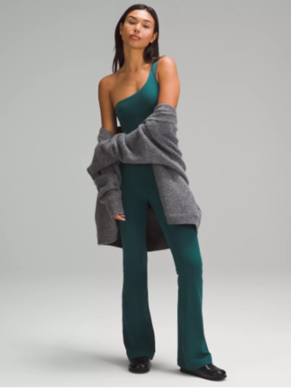 Lululemon Wundermost Ultra-Soft Nulu Asymmetrical Body - Storm Teal - Size Small